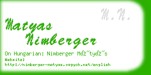 matyas nimberger business card